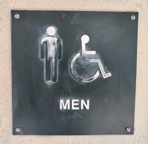 Sign outside the boys restroom. 