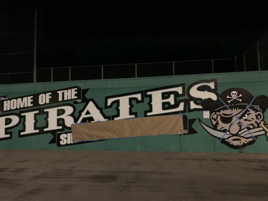 Former Sir Francis Drake High School signage defaced by anonymous students demanding name change. - September 16, 2020
