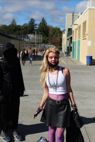 Freshman Lucy Bakowski dressed up in her Madonna costume for halloween.