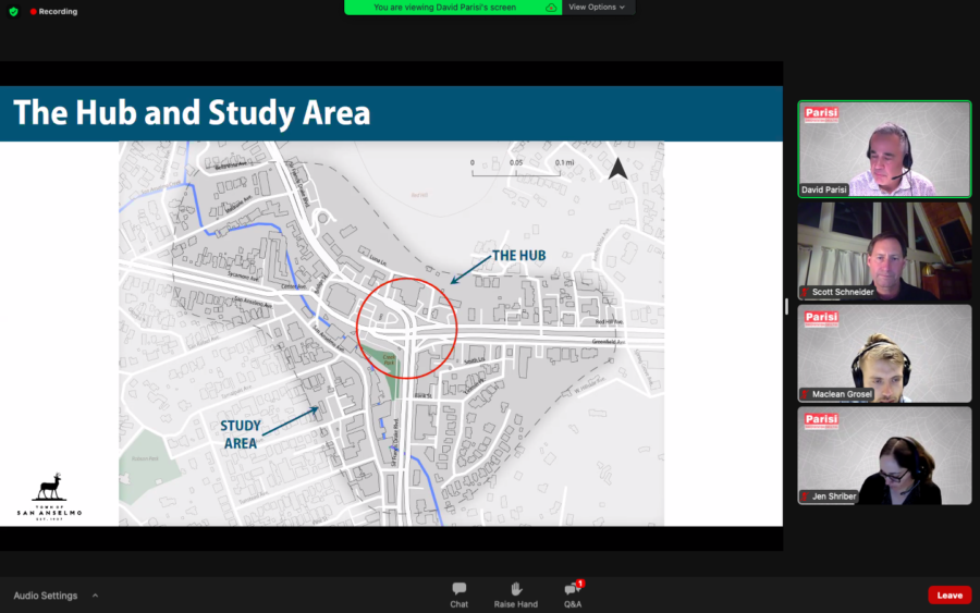 The webinar host’s presentation showing an overview of The Hub’s location.
