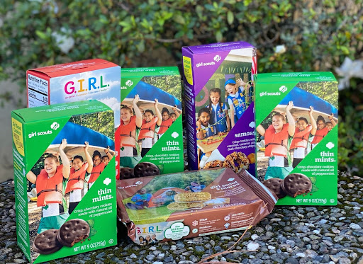 Girl Scout cookie customer’s purchase of three boxes of Thin Mints, one box of Samoas, one box of Girl Scout Smores, and one box of Tagalongs