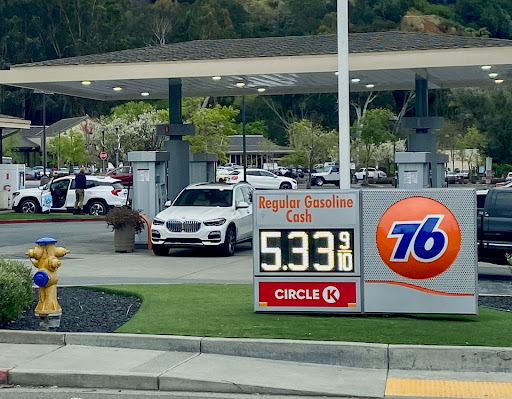 The price of regular gas sits at five dollars and 33 cents at the Circle K gas station located in Red Hill.