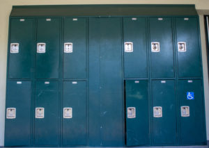 Out of 12 lockers, only two are currently used regularly by AWHS students.