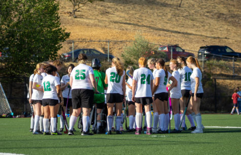 Falcons field hockey debriefs after their loss to MC on Wednesday.