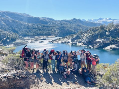 Team students pose for a photo as they enter Ansel Adams wilderness, named after the famous photographer