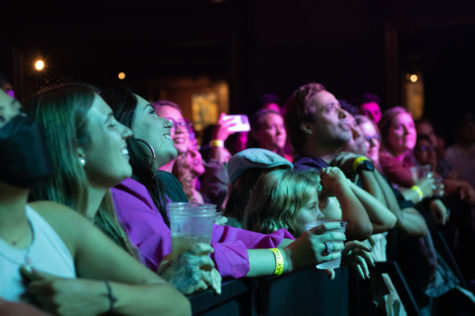 Fans cheer and laugh as Wild Rivers walks on the Fillmore stage at the beginning of their set.
