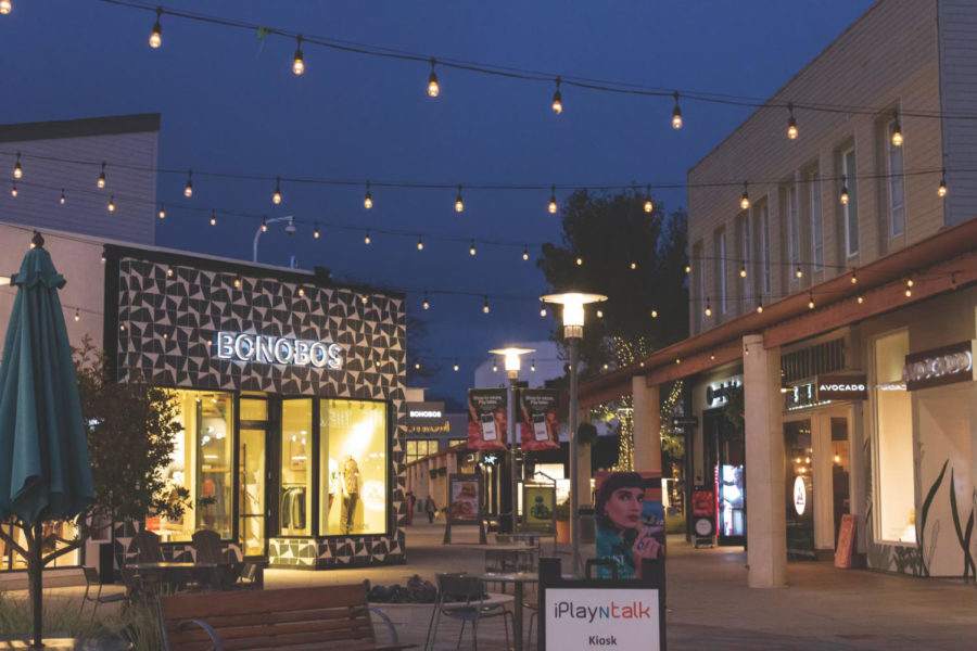 Stores light up The Village at Corte Madera, a place where many Archie Williams students shop on the weekends.