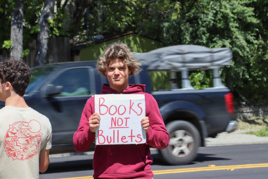 Sophomore Gunnar Koenig participates in the protest against Gun Violence. 