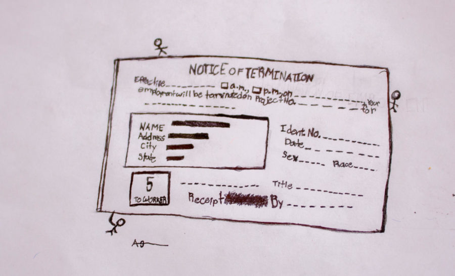 An illustration depicts the slip given to teachers when they are released from their positions. 