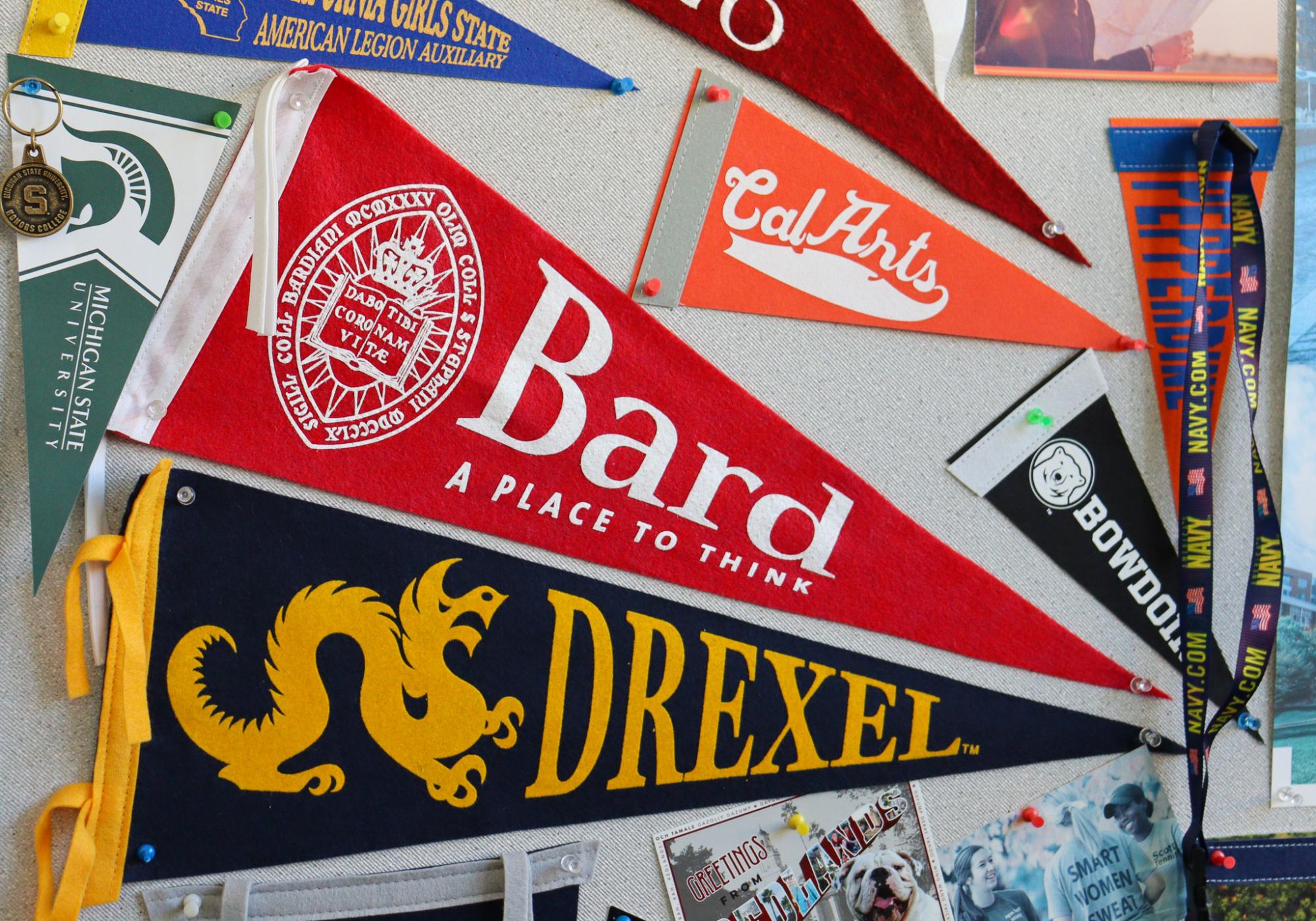 The College and Career Center at Archie Williams displays different college banners.