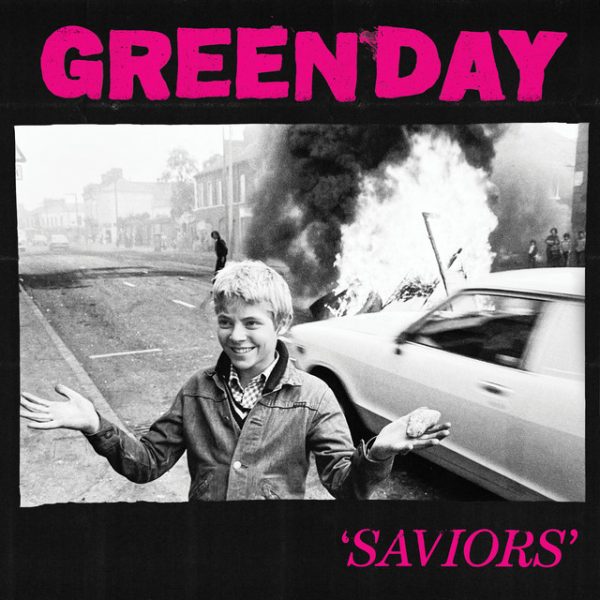 Green Day’s cover album for Saviors shows an edited version of a photo originally taken in 1978 in a riot during the Troubles.