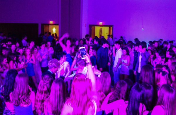 Archie Williams students of all grade levels form a dance circle during Saturdays Winter Formal dance.