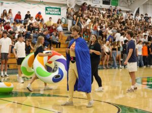 The rally featured a guest appearance from Peer Resource's safe-sex representative, Captain Condom. 