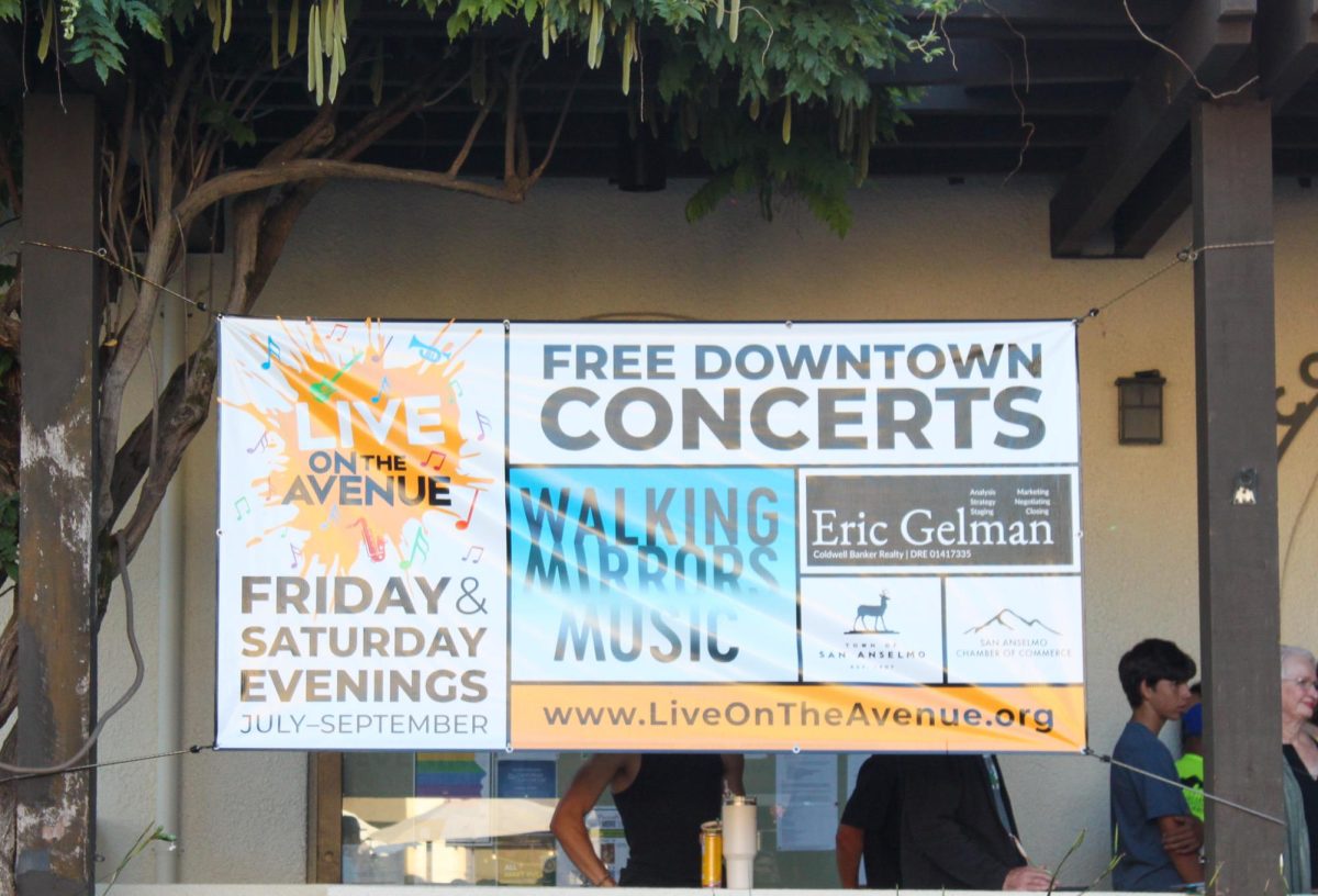 San Anselmo advertises the Live On The Avenue event, which includes free live music and concerts. 