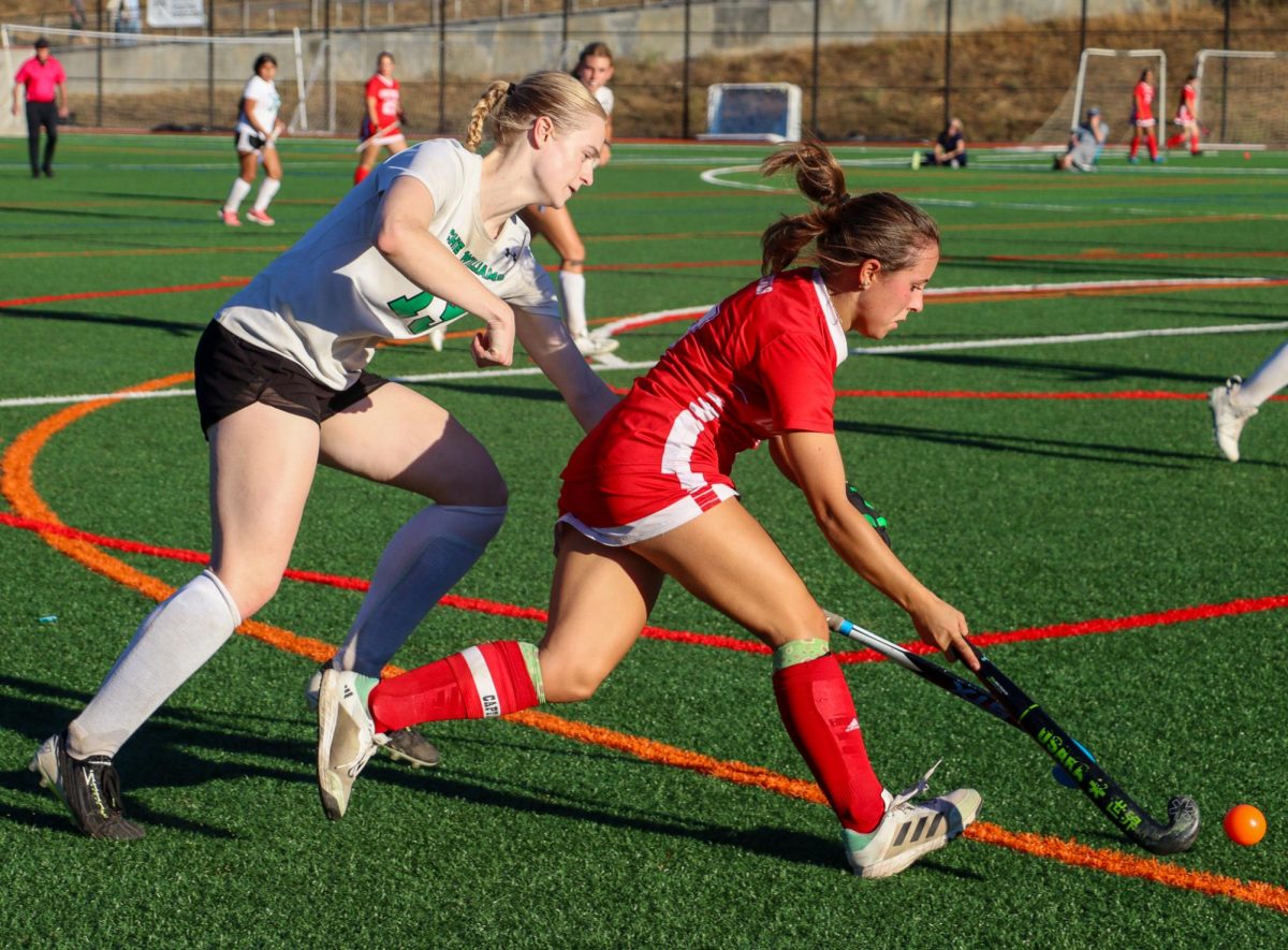 Archie Williams senior Erin McKitterick chases down an opponent to regain possession. 