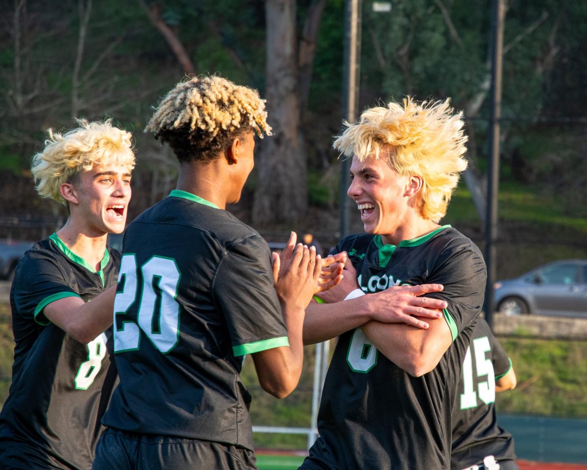 Archie Williams senior Willy Finley celebrates after a goal against the Terra Linda Trojans.