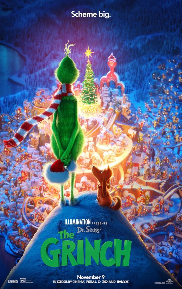 The Grinch overlooking Whoville with his dog Max. (Courtesy of IMDb)