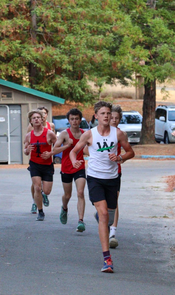 Archie Williams sophomore Luca Cirese leads the pack around the first lap. 