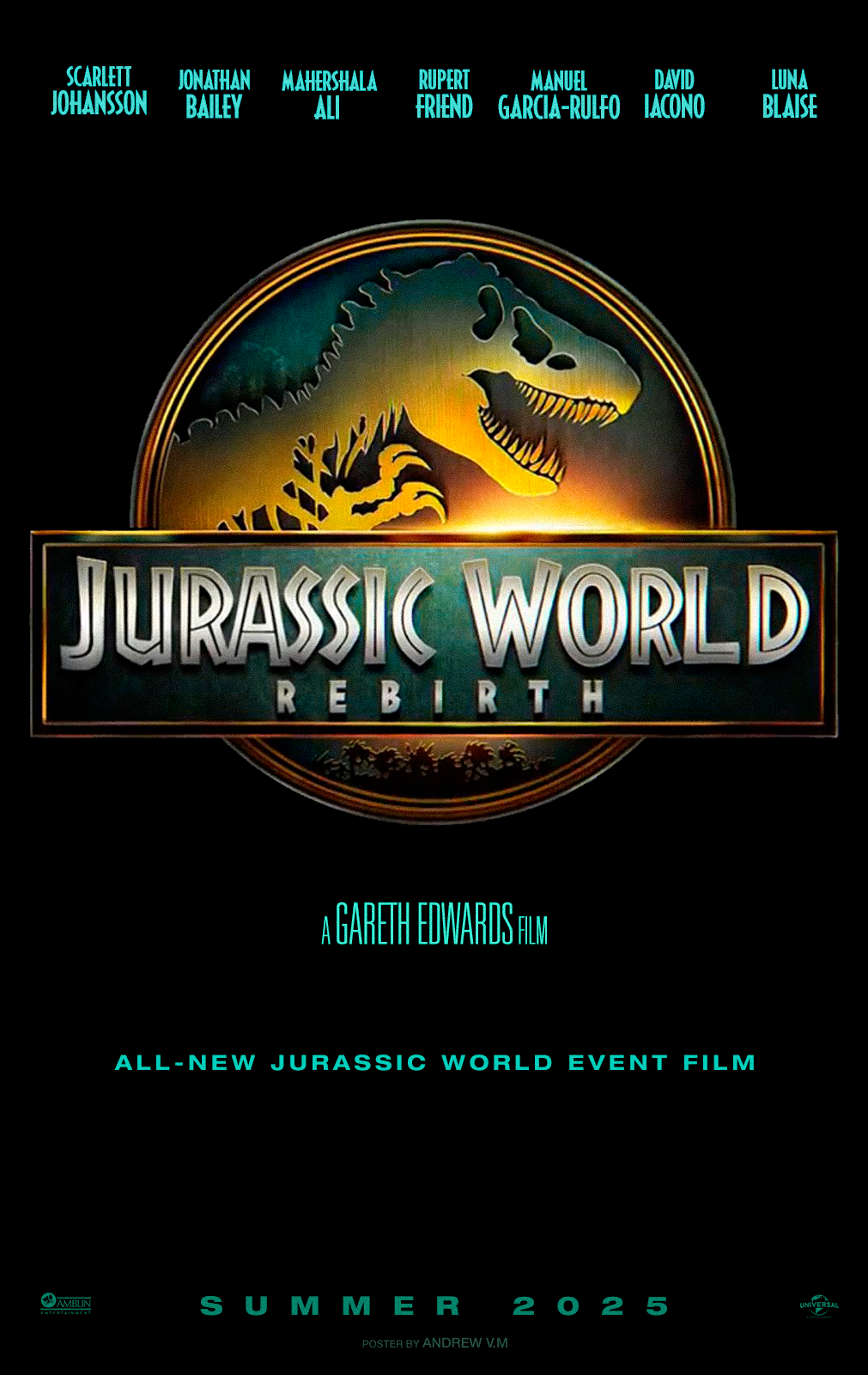 Jurassic World Rebirth movie poster showcases the long used logo of the franchise. (Courtesy of IMDB)