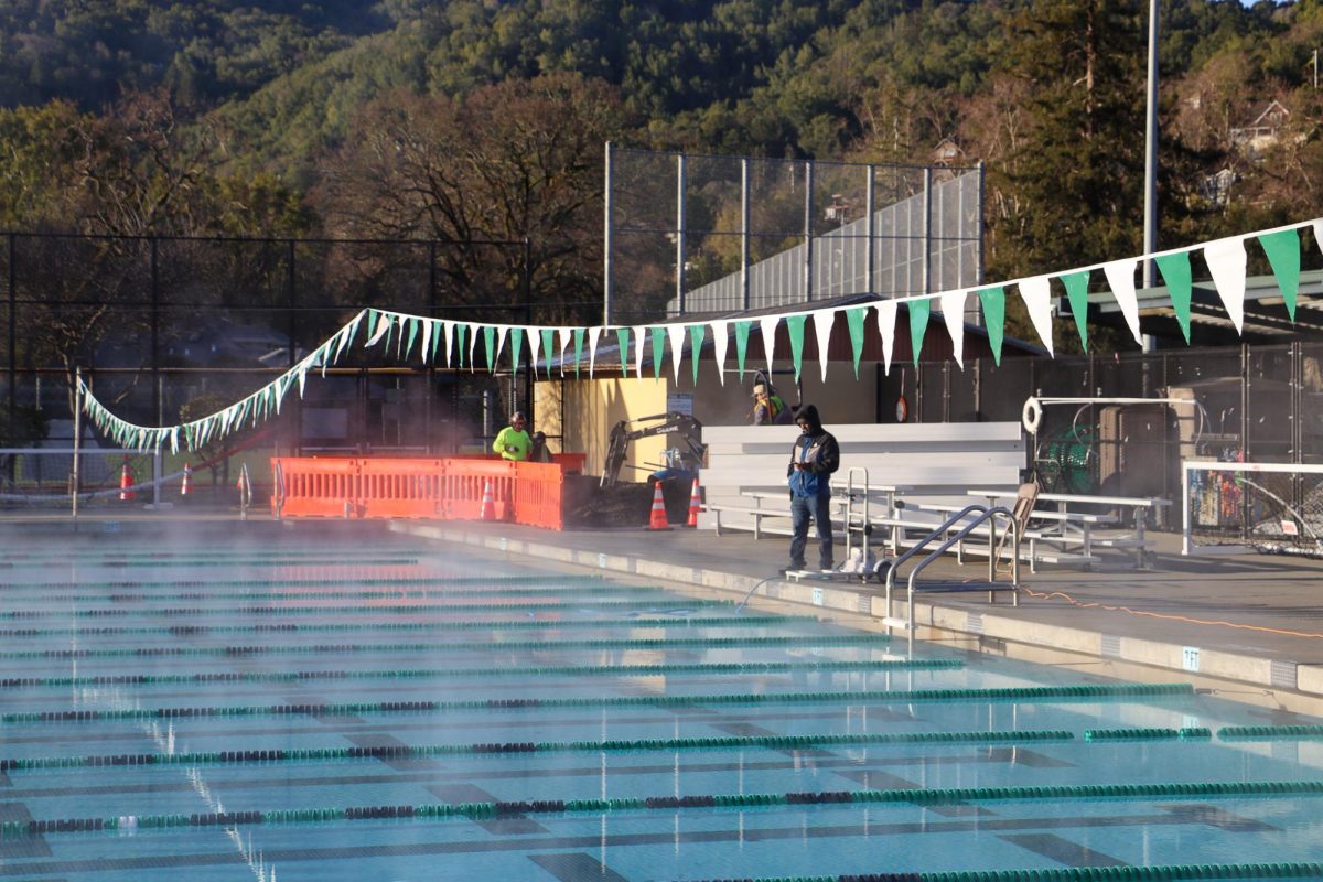 Archie Williams High School pool under construction due to a leak.