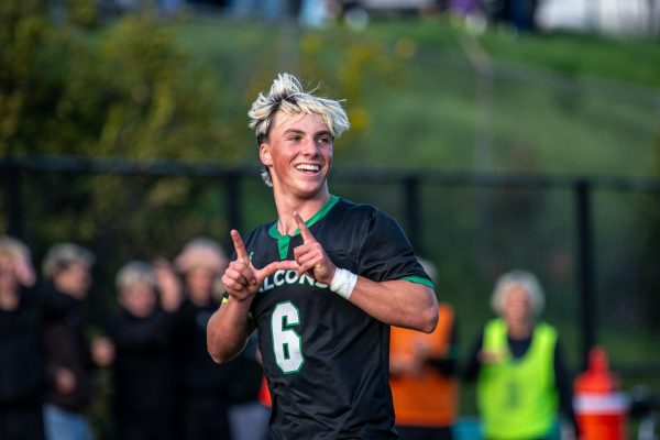 Archie Williams senior Willy Finley celebrates a goal bringing the score to 3-1. 