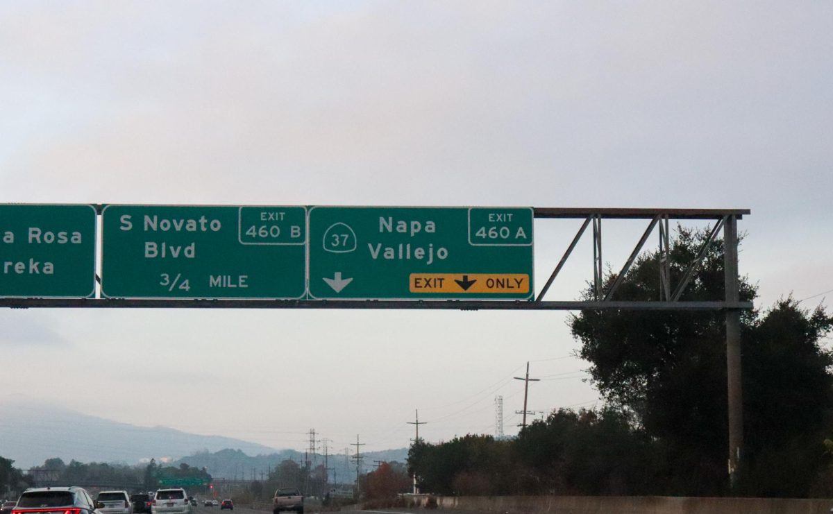 Highway 37 runs alongside the northern shore of the San Pablo Bay. 